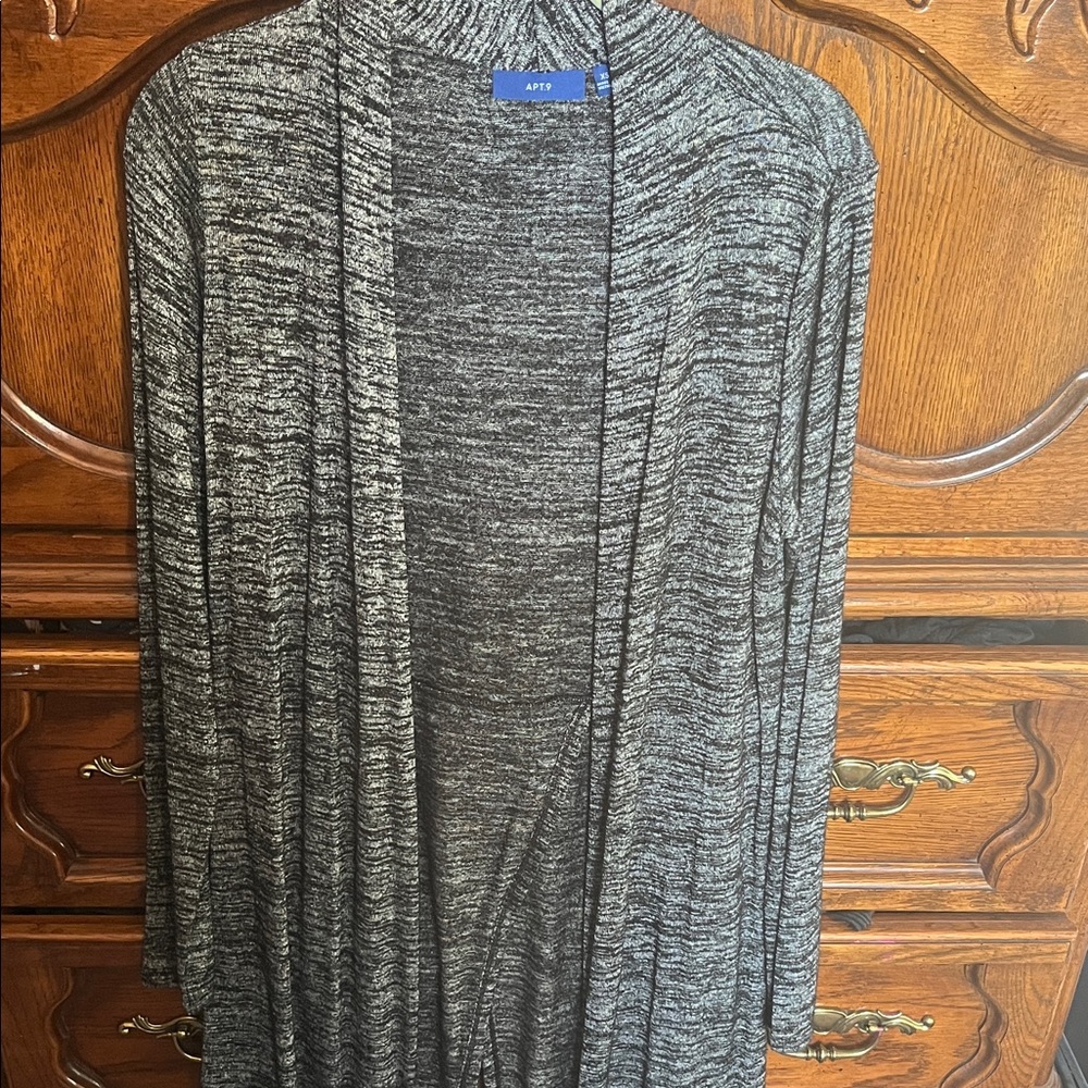 Apt. 9 Charcoal Open Front Sweater